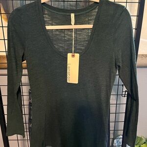 Fitted Green 3/4 Sleeve Bodysuit by revolve brand Lanston